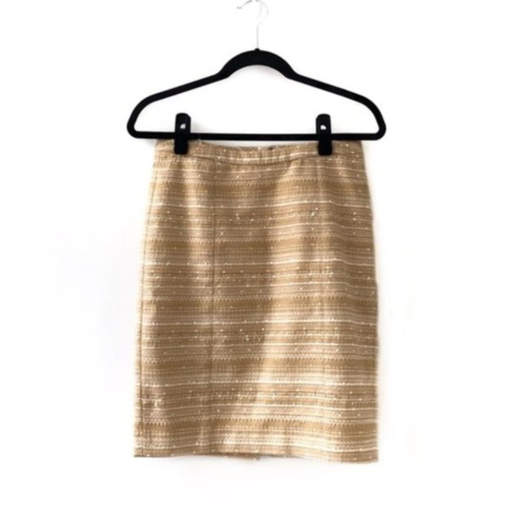 Lily Pulitzer Gold & Cream Tweed Pencil Skirt 4